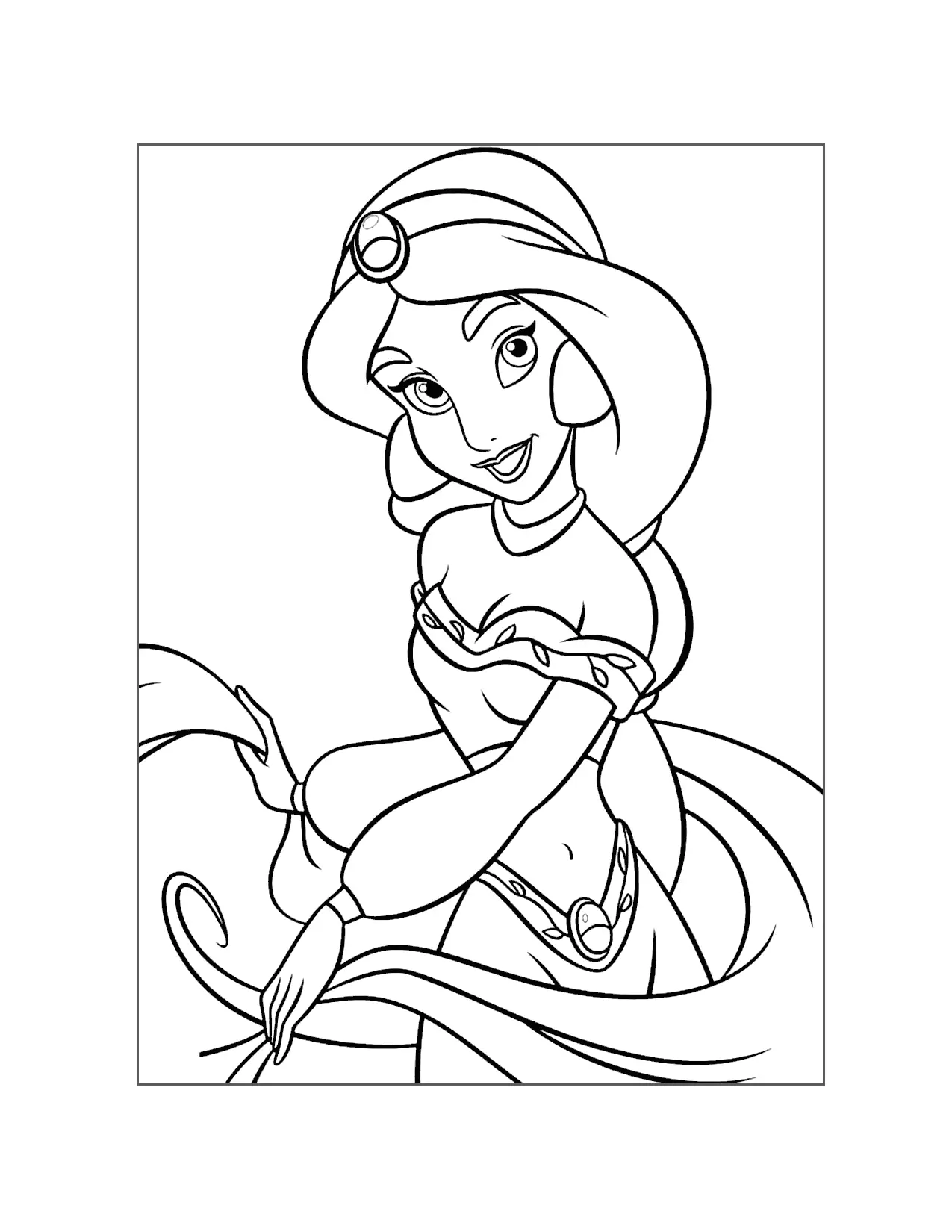Pretty Princess Jasmine Coloring Page