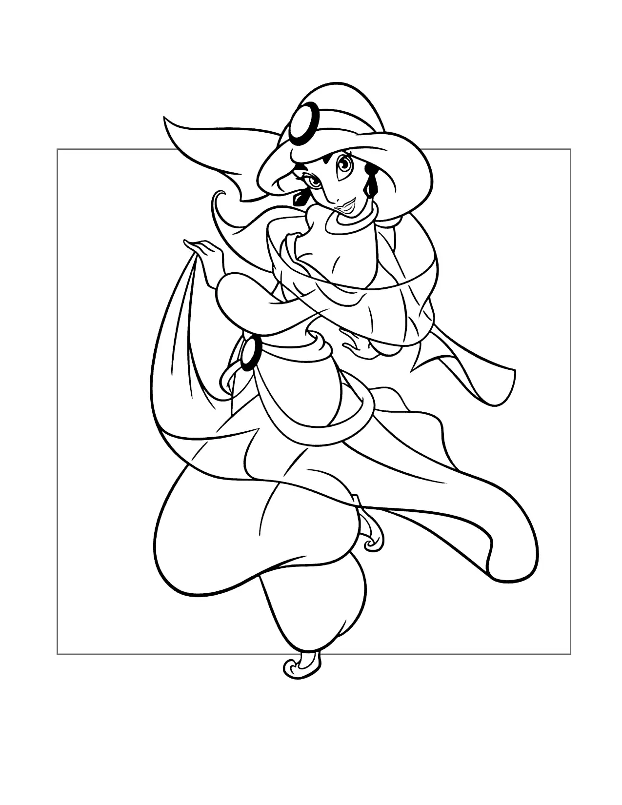 Princess Jasmine Can Dance Coloring Page