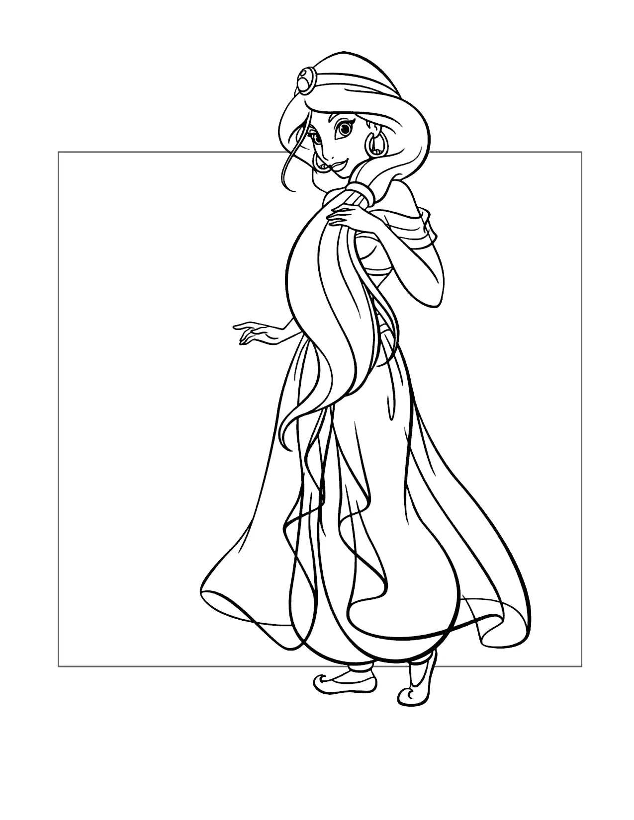 Princess Jasmines Hair Coloring Page