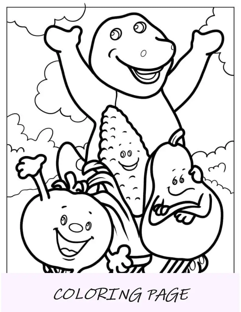 Barney con amigos de la comida