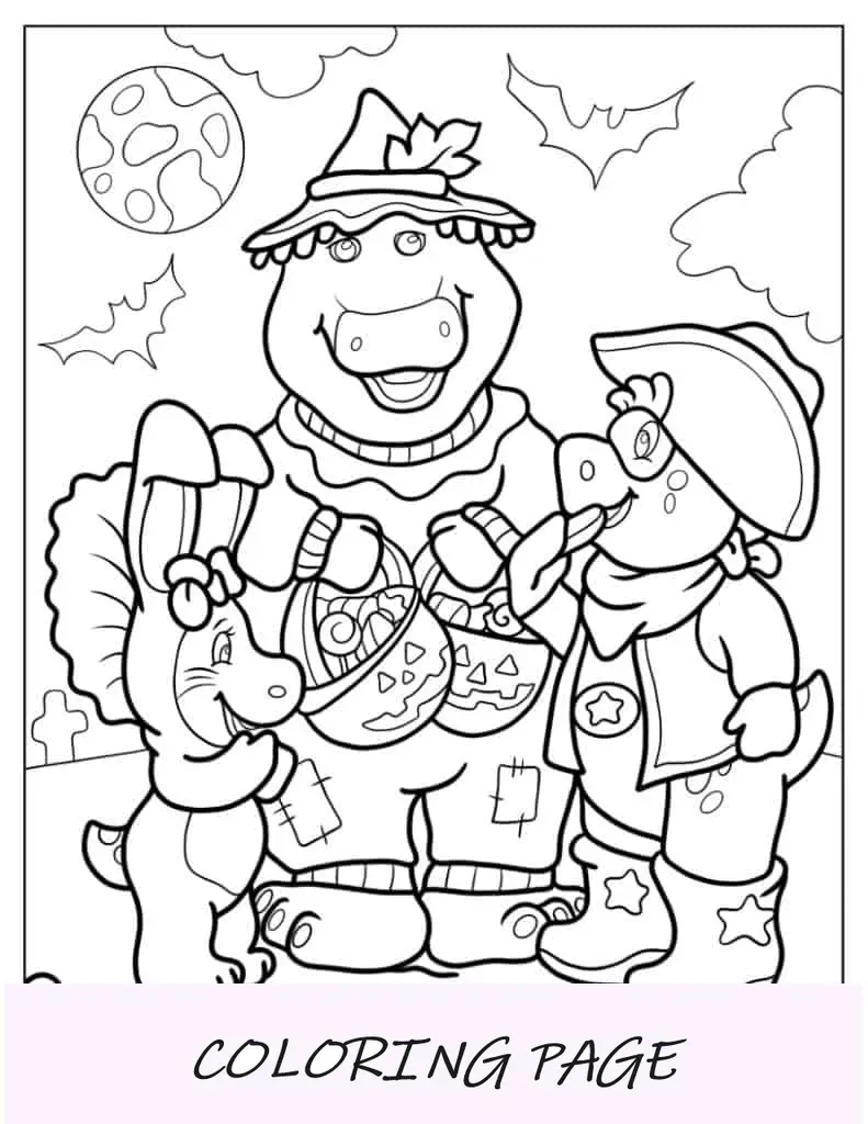 Barney Y Sus Amigos Halloween Para Colorear