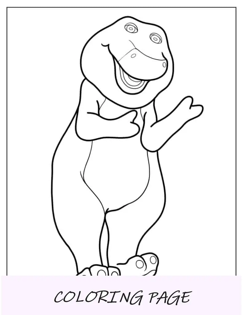 Hoja para colorear de Barney realista