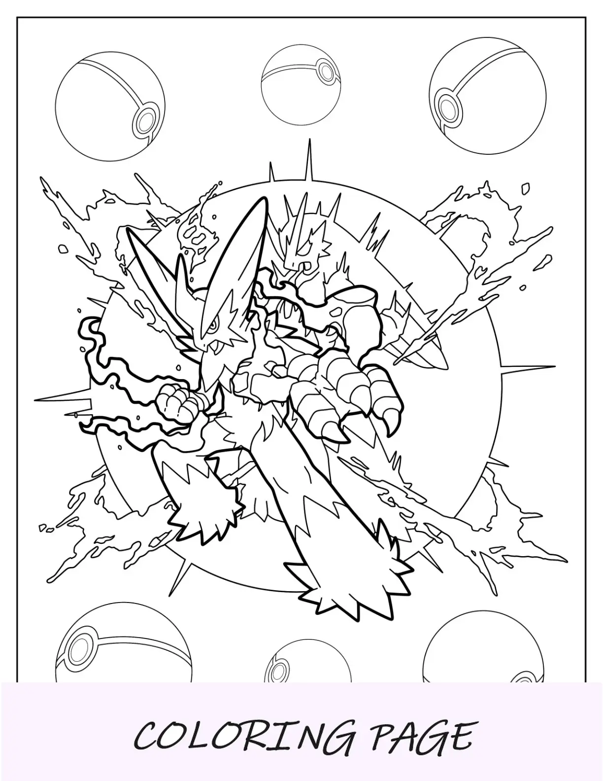 Mega Pokemon Pagina da colorare di Mega Beedrill con sfondo a nido d'ape