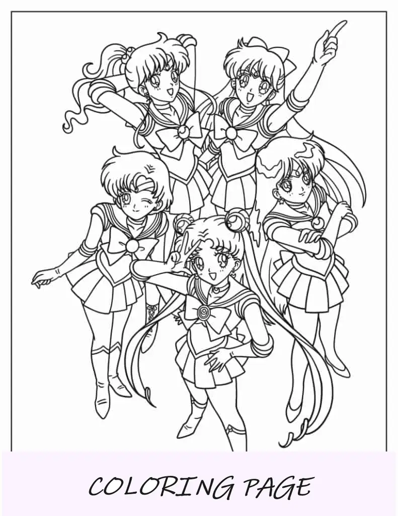 Sailor Moon, Tuxedo Mask und Chibusa zum Ausmalen