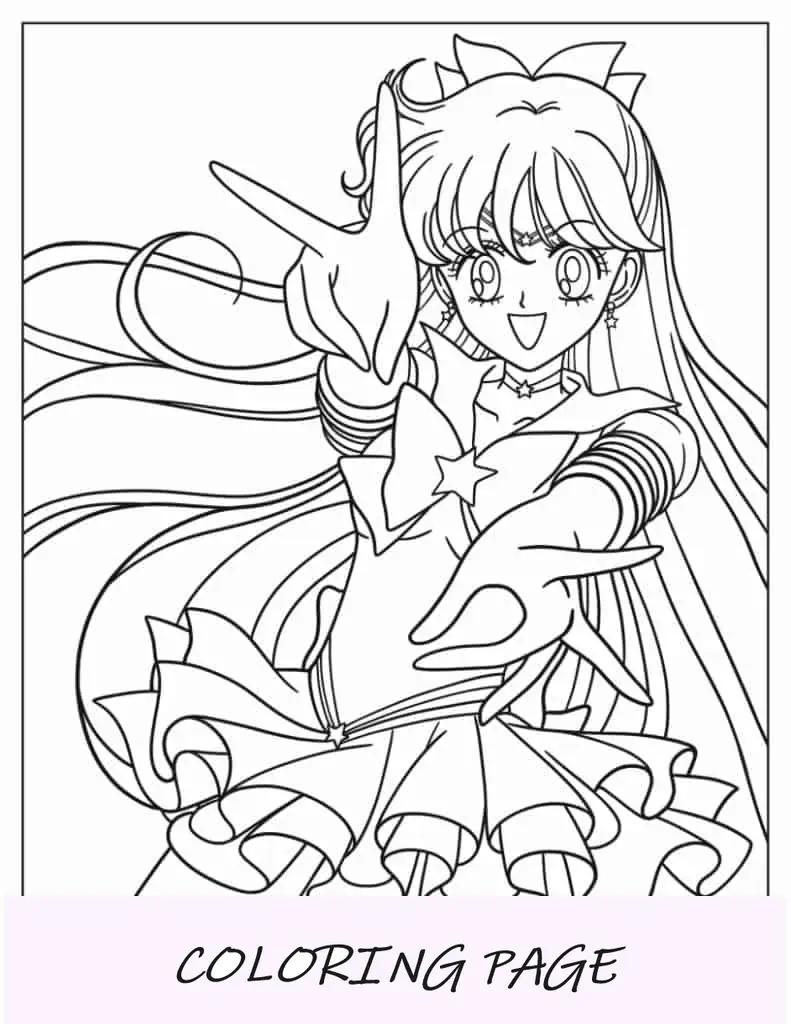 Niedliche Kawaii-Smoking-Maske und Sailor Moon-Malblatt