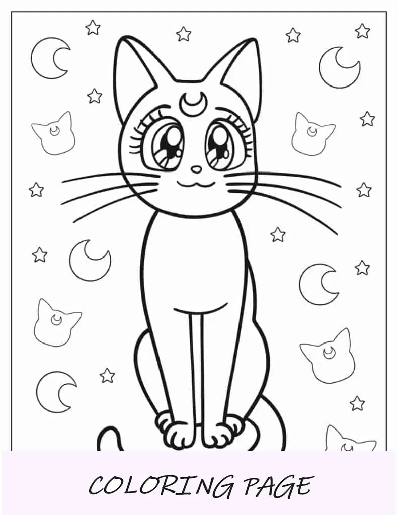 Malblatt der ikonischen Pose von Sailor Moon