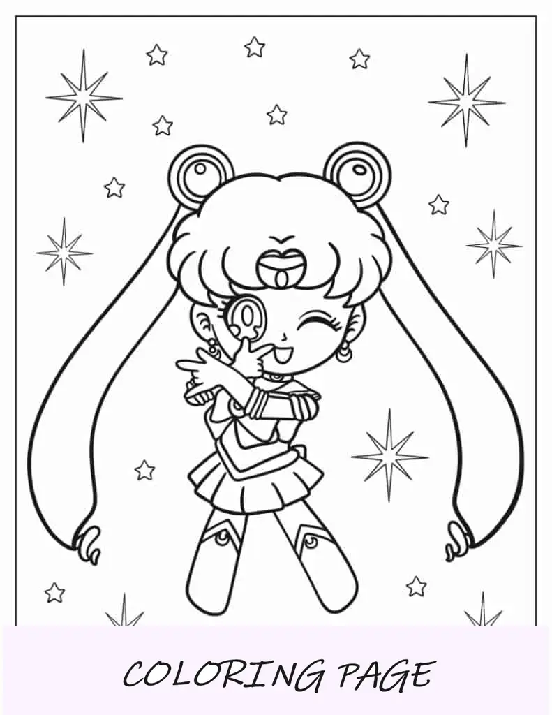 Malblatt von Kawaii Sailor Mercury