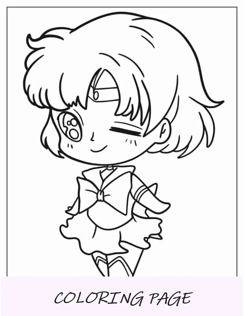 Malblatt von Chibi Sailor Moon mit Sternen