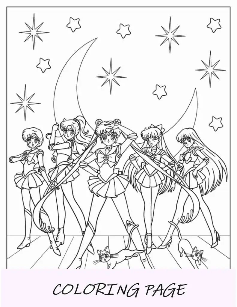 Chibi Sailor Jupiter zum Ausmalen für Kinder im Vorschulalter