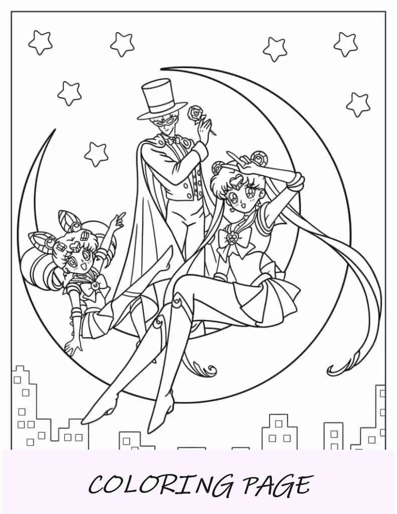 Sailor Moon mit Flügeln und Zauberstab