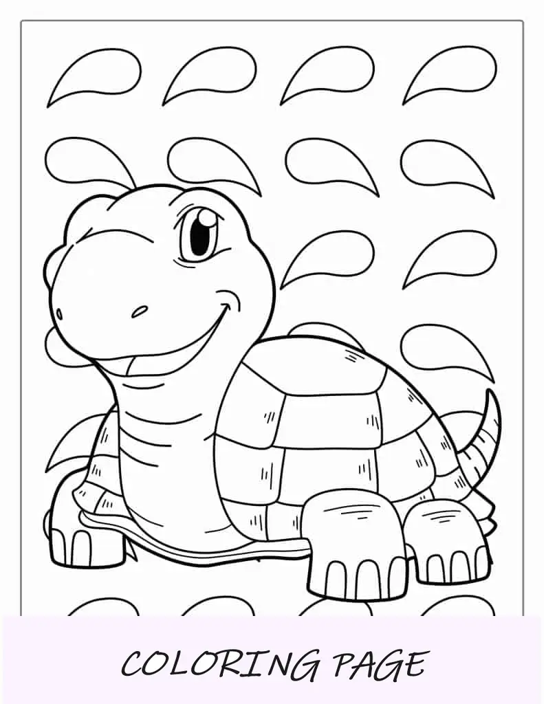 Tartaruga simples para colorir para crianças