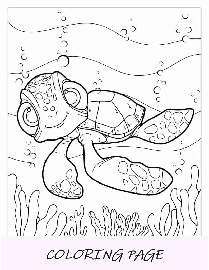 Tartaruga Squirt de Procurando Nemo para colorir