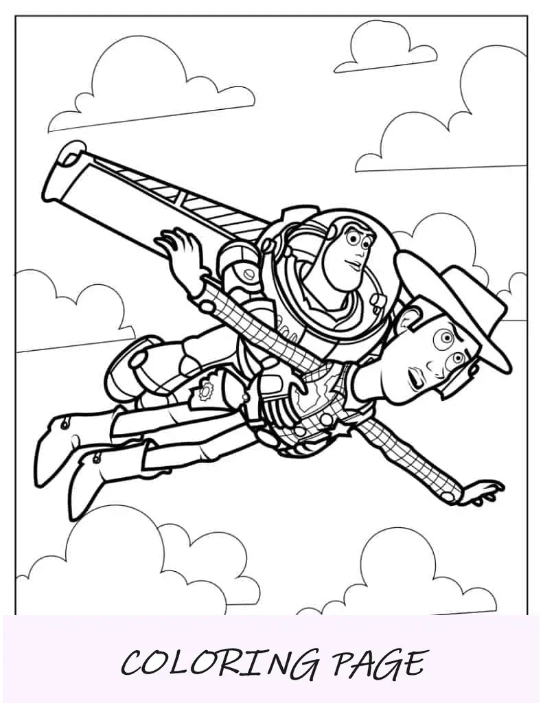 Buzz Lightyear volando con Woody