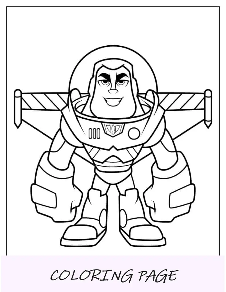 Colorear Buzz Lightyear Kawaii Para Preescolares