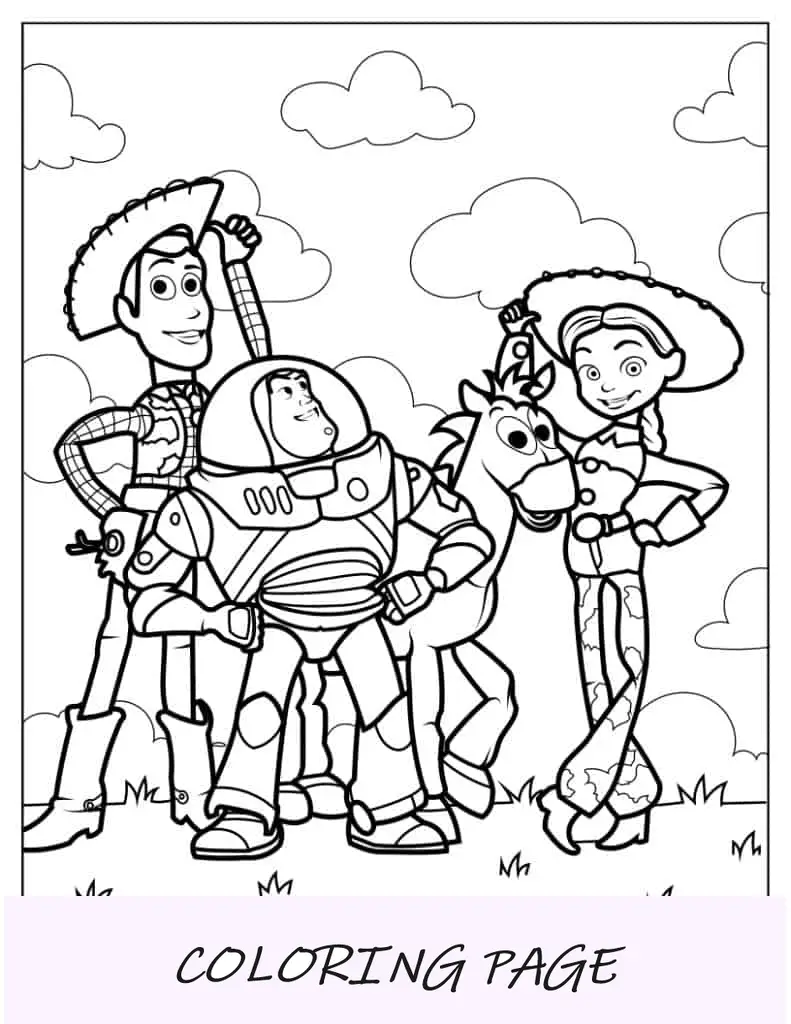Woody, Buzz Lightyear, Bullseye y Jessie