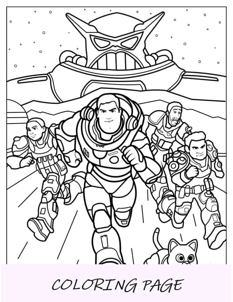 Página para colorear del cartel de la película Lightyear