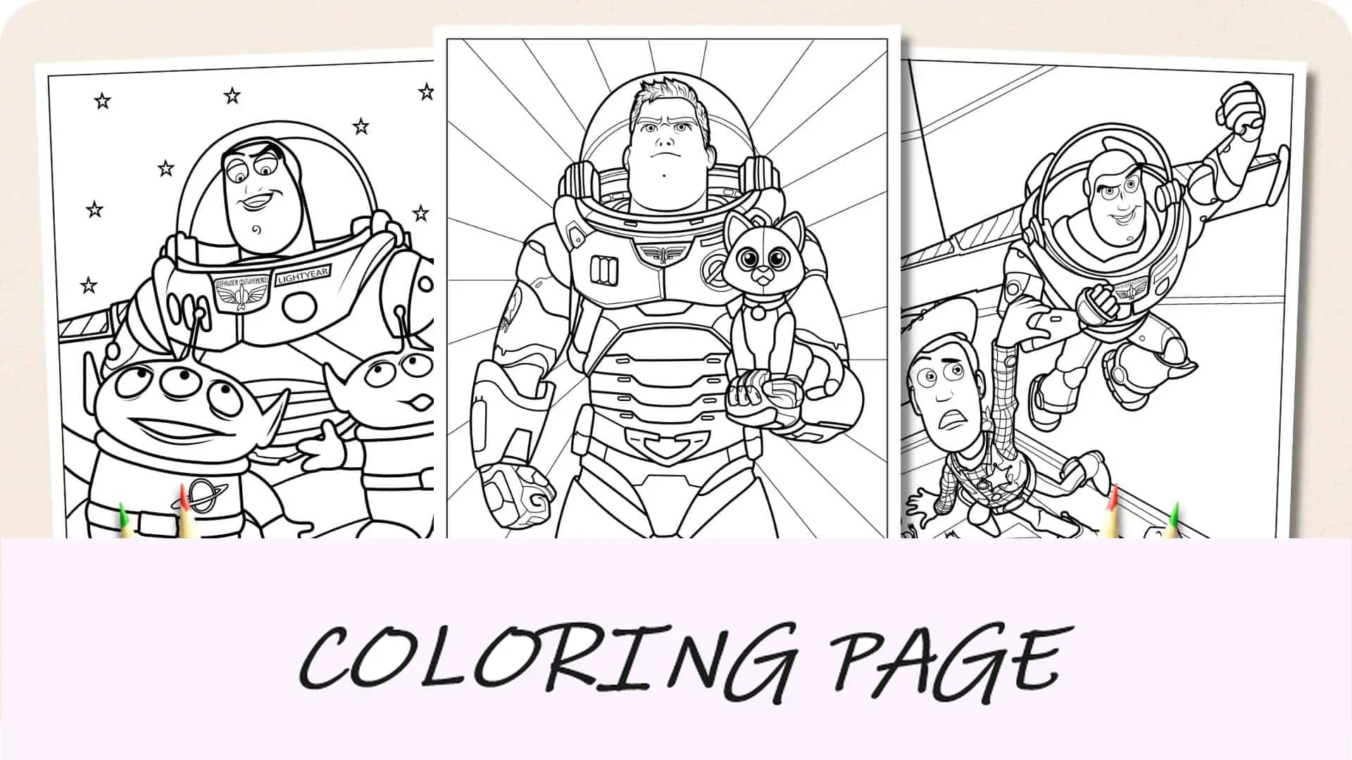 Dibujos para colorear de Buzz Lightyear Imagen destacada