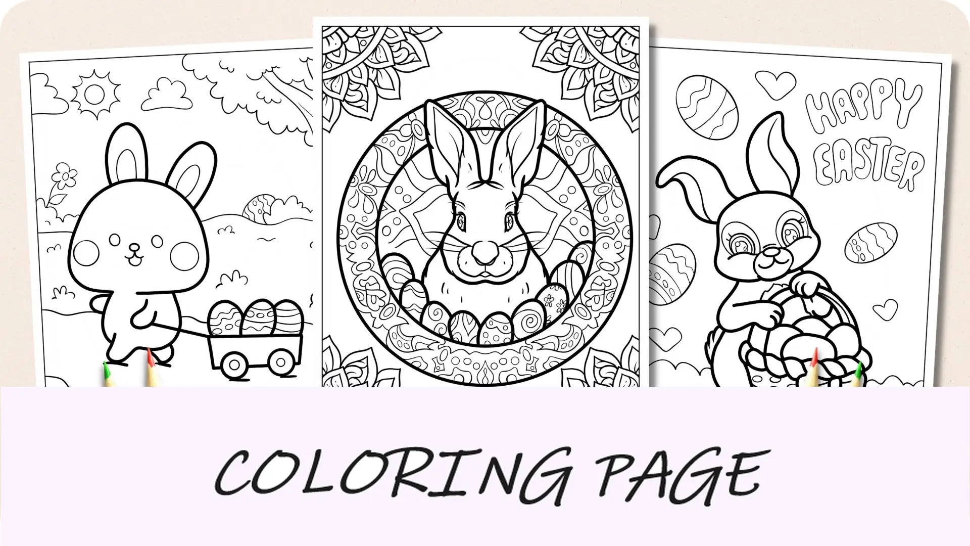 Páginas para colorir do coelhinho da Páscoa Imagem em destaque