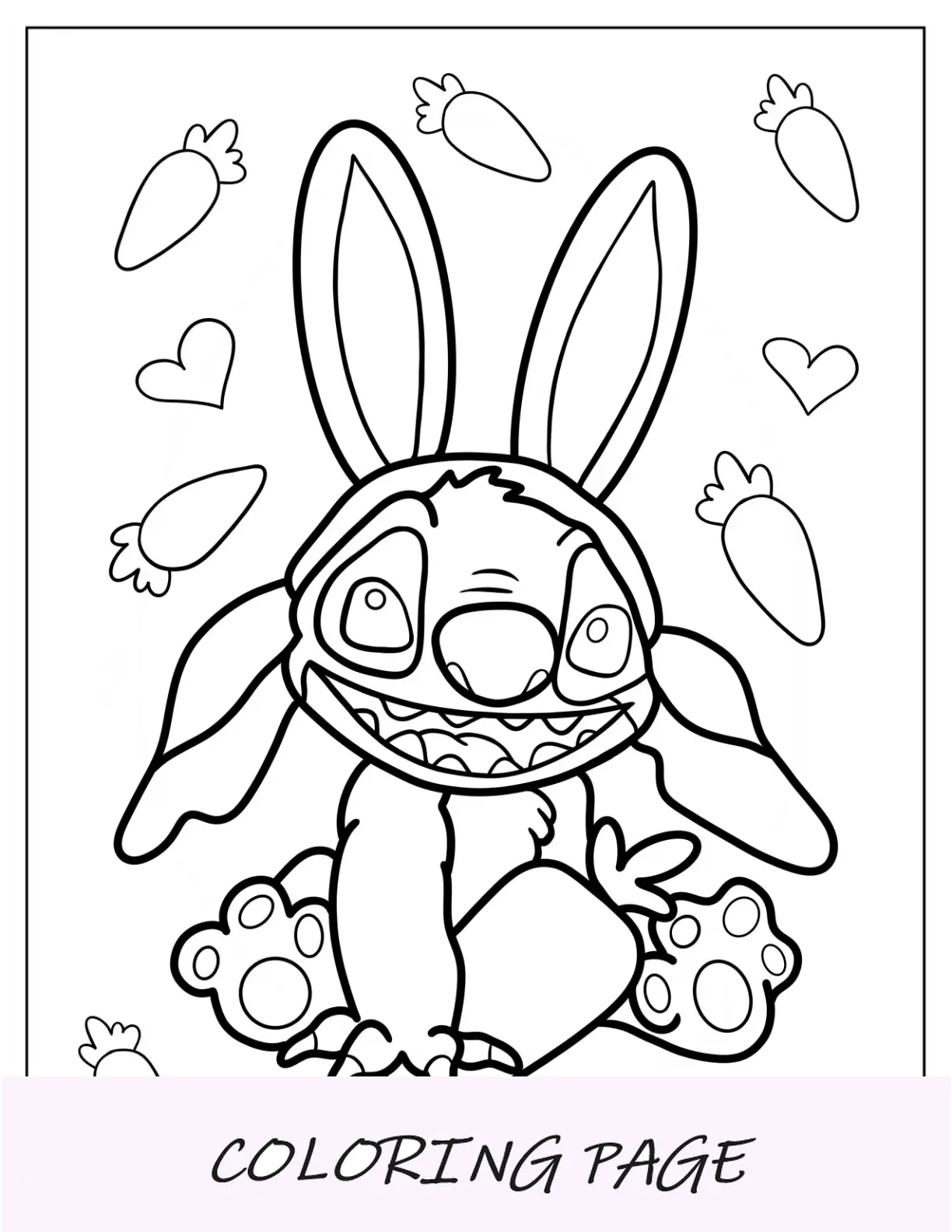 Página para colorir de coelhinho da Páscoa com pontos usando orelhas de coelho