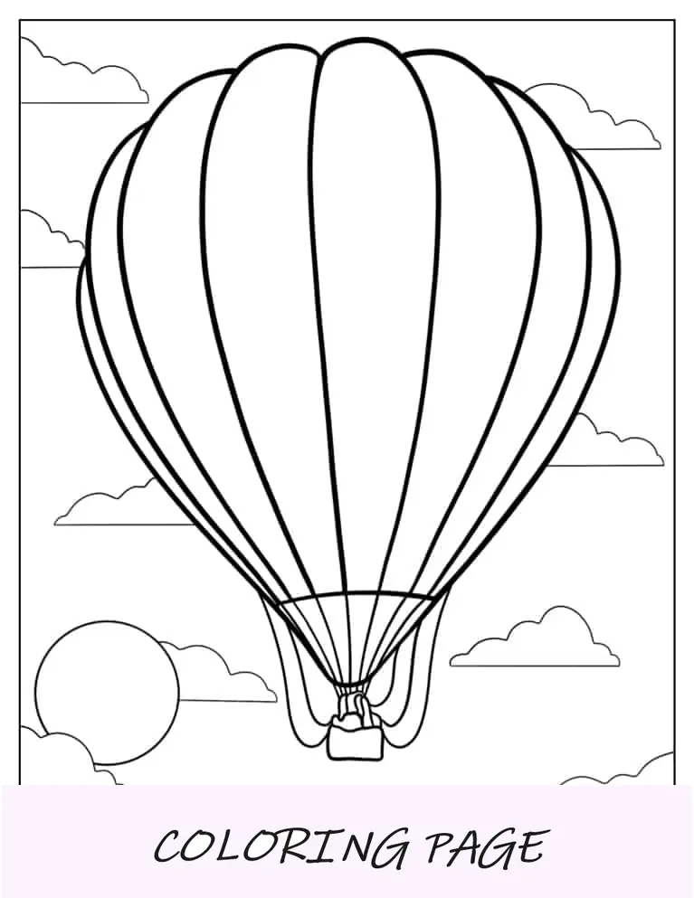 Esboço fácil de um balão de ar quente com queimador