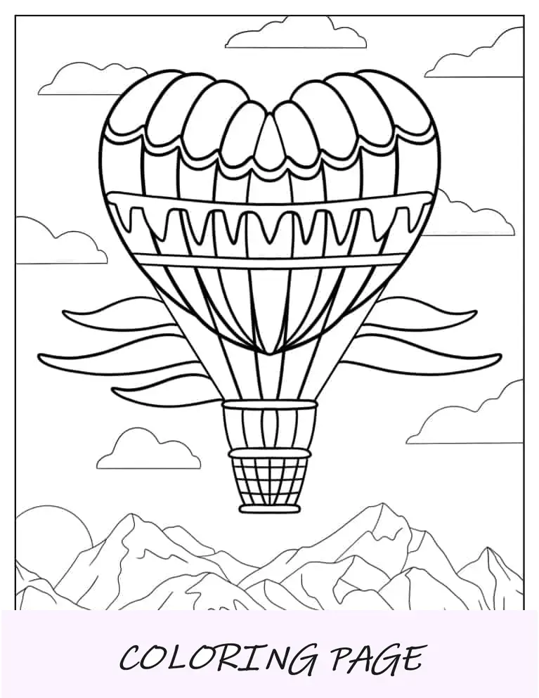 Balão de ar quente em formato de coração
