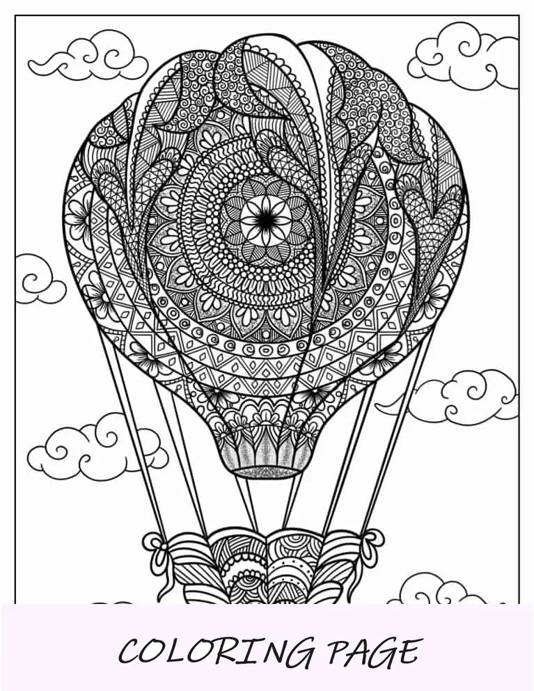 Balão de ar quente Mandala detalhado
