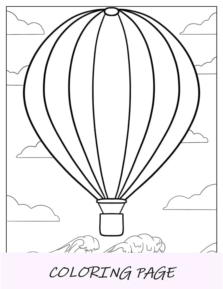 Balão de ar quente flutuando acima das ondas