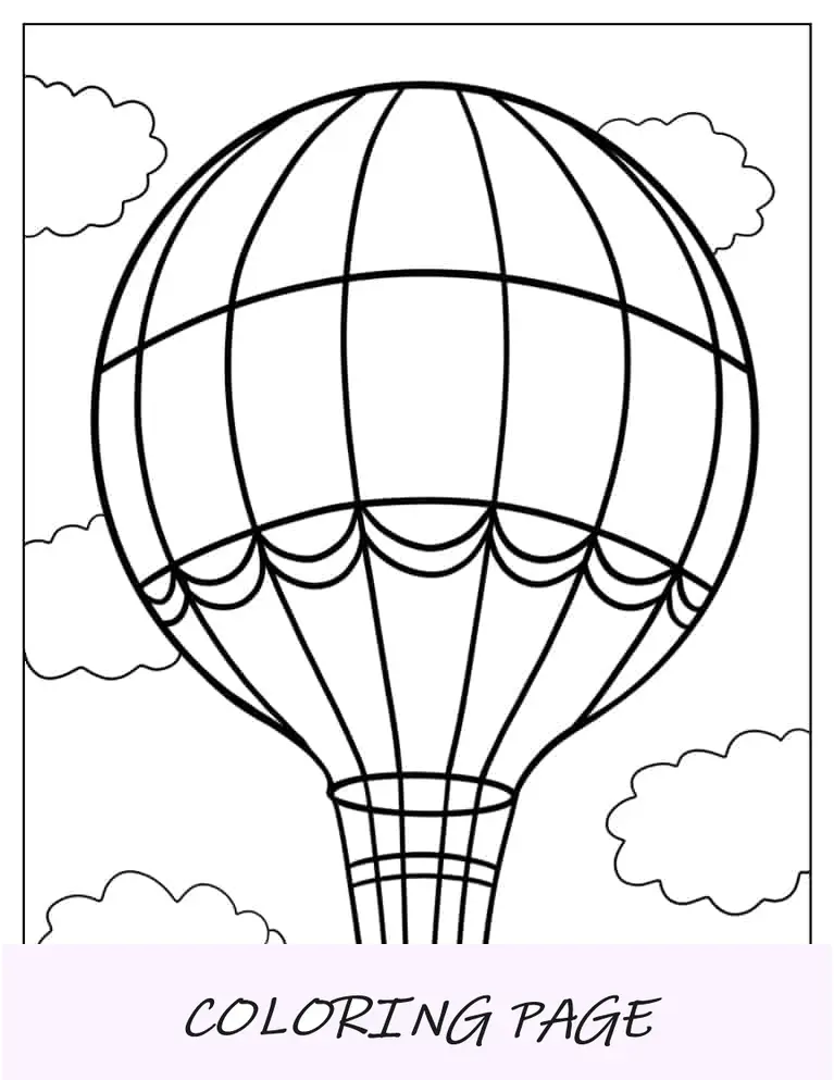 Balão de ar quente com design retrô