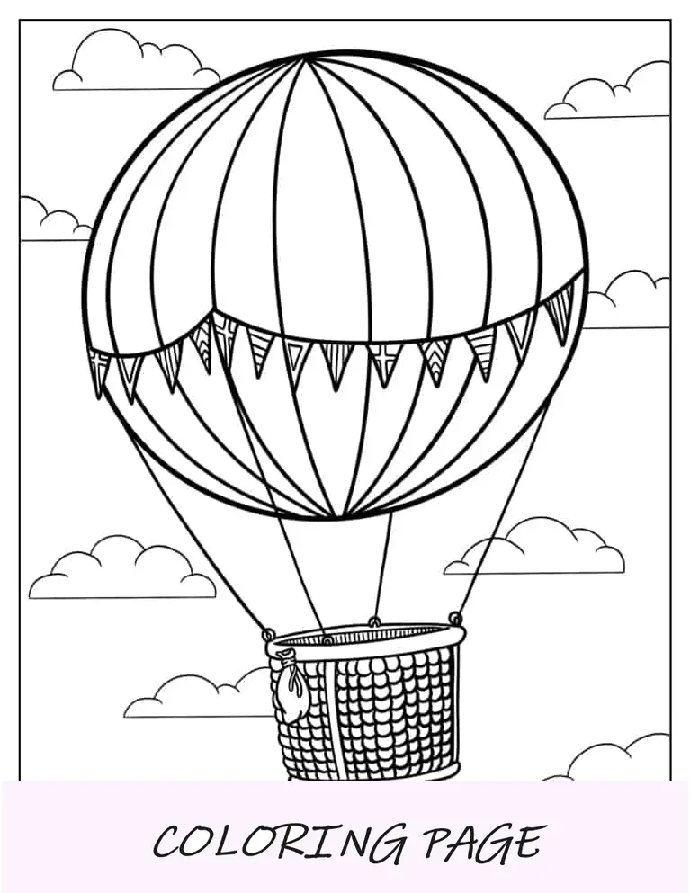 Balão de ar quente em forma de esfera com cesta