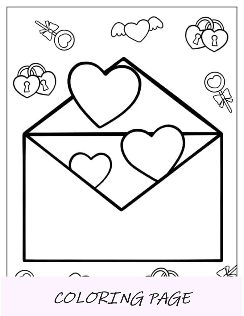 Corações de amor saindo do envelope