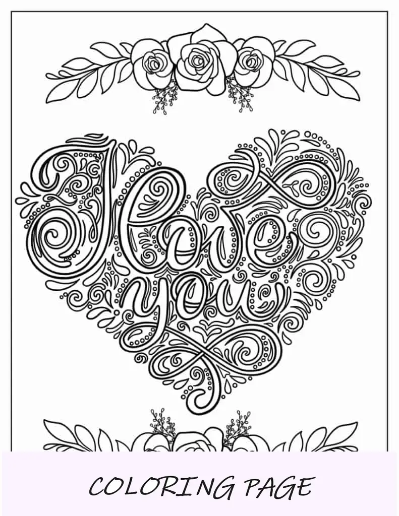 Eu te amo coração com design detalhado