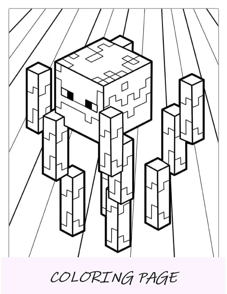 Página para colorir de personagem simples do Minecraft Blaze