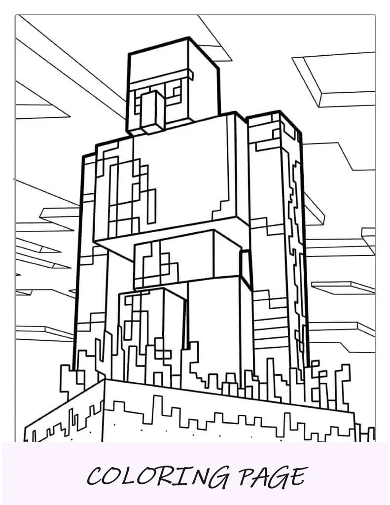 Página para colorir do Golem de Ferro