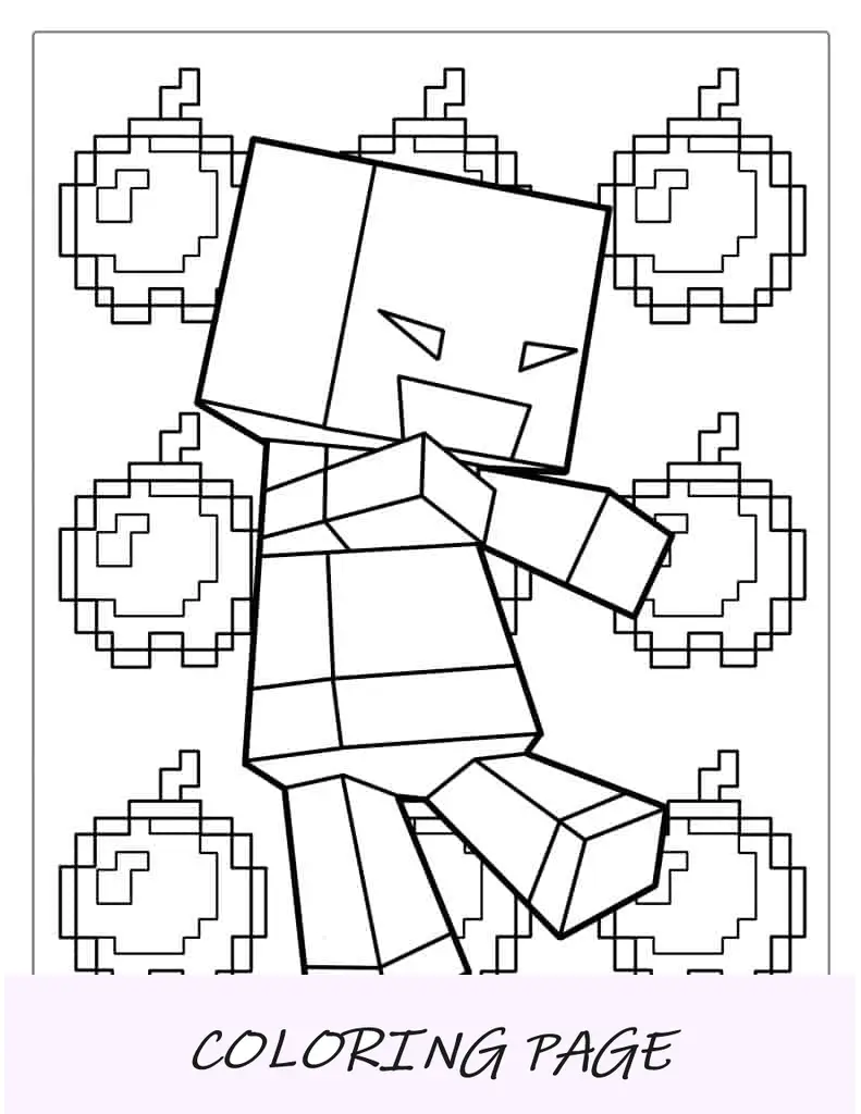 Página para colorir fofa do Minecraft Creeper