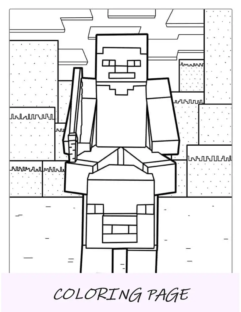 Colorir Minecraft Steve Riding Pig