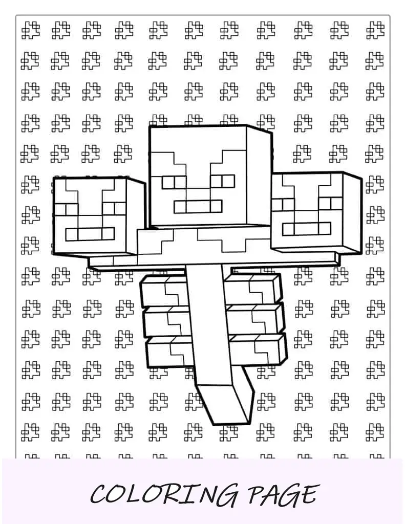 Folha para colorir Minecraft Wither