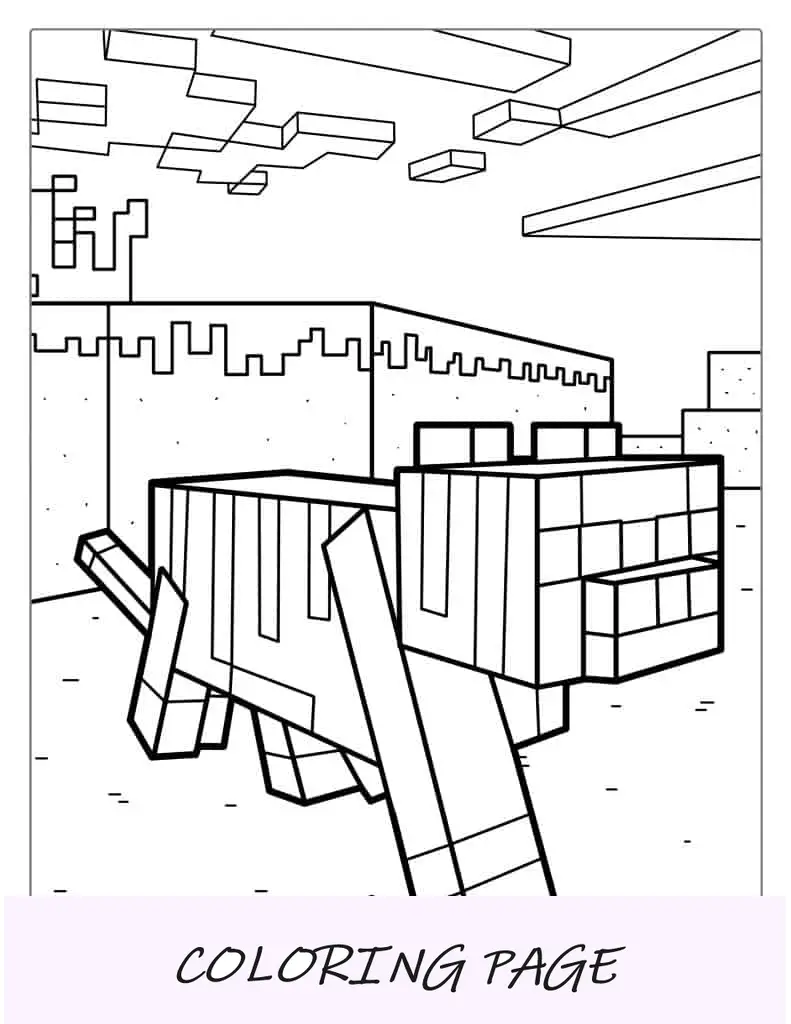 Página para colorir de gato Minecraft