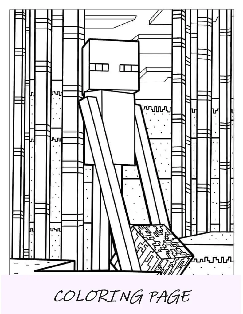 Página para colorir Minecraft Enderman