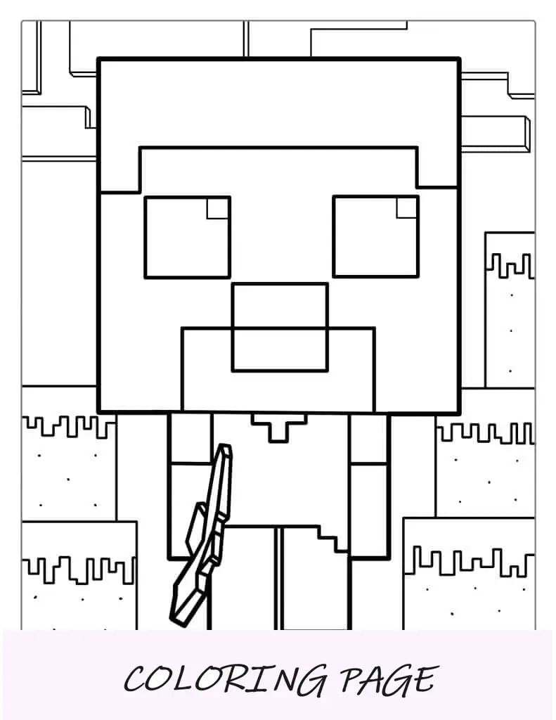Folha para colorir Funko Pop Minecraft Steve