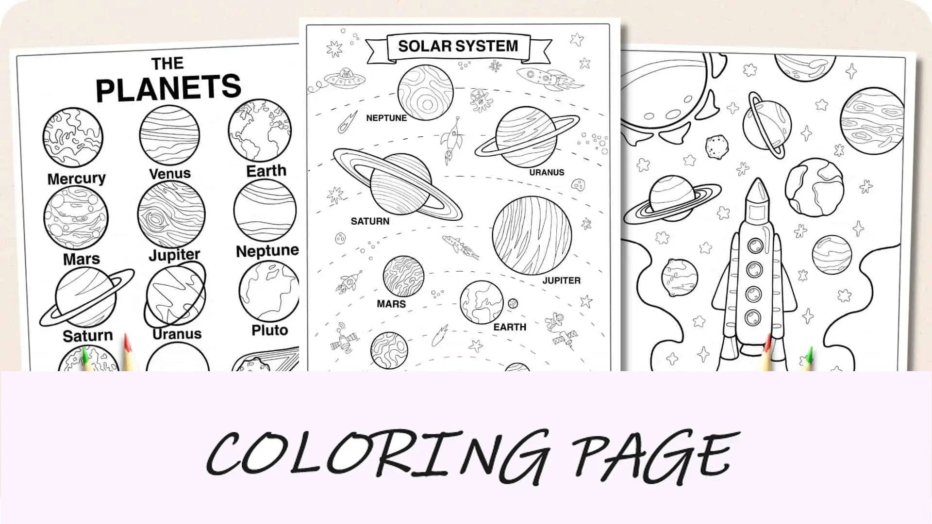 Dibujos para colorear del sistema solar Imagen destacada