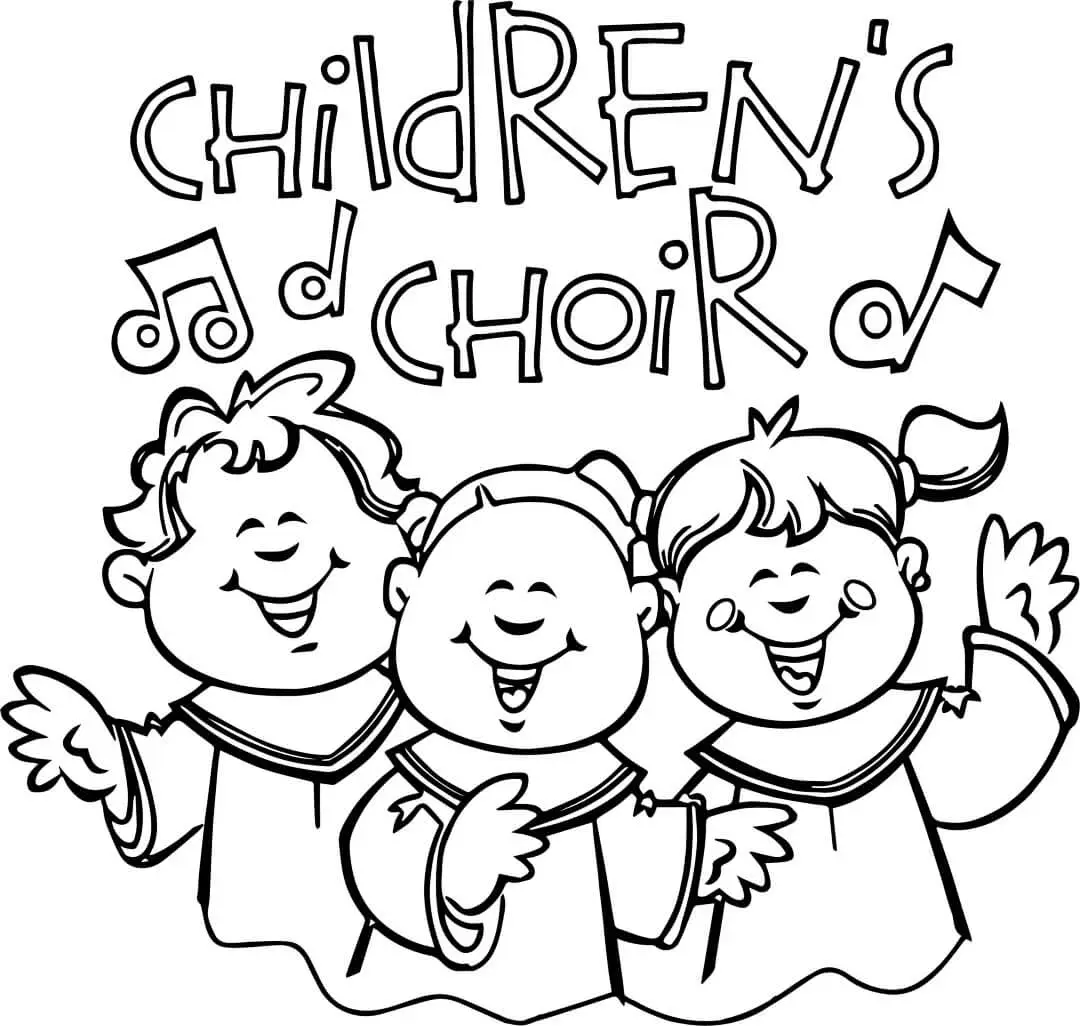 Choir In Church Coloring Page