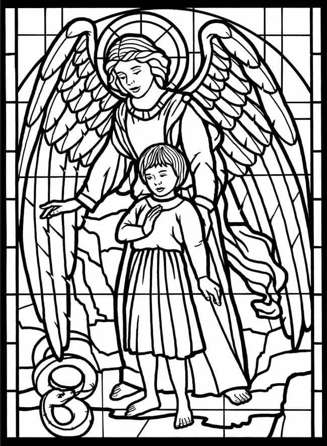 Stained Glass Church Window Coloring Page