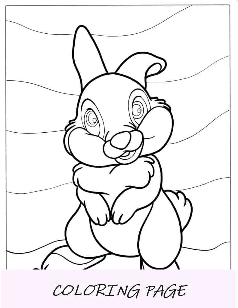 Coniglio Tippete dalla pagina da colorare di Bambi