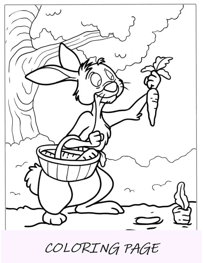 Foglio da colorare del coniglio Winnie The Pooh