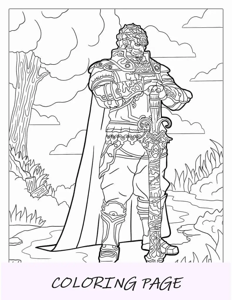 Dibujo para colorear de Zelda Ganon