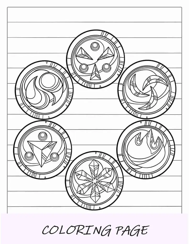Medallones de Zelda para colorear