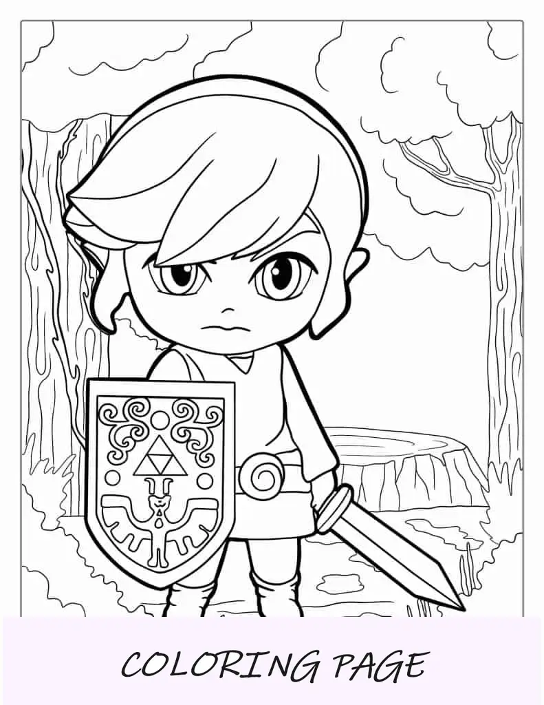 Baby Link De Zelda Hoja Para Colorear Para Niños