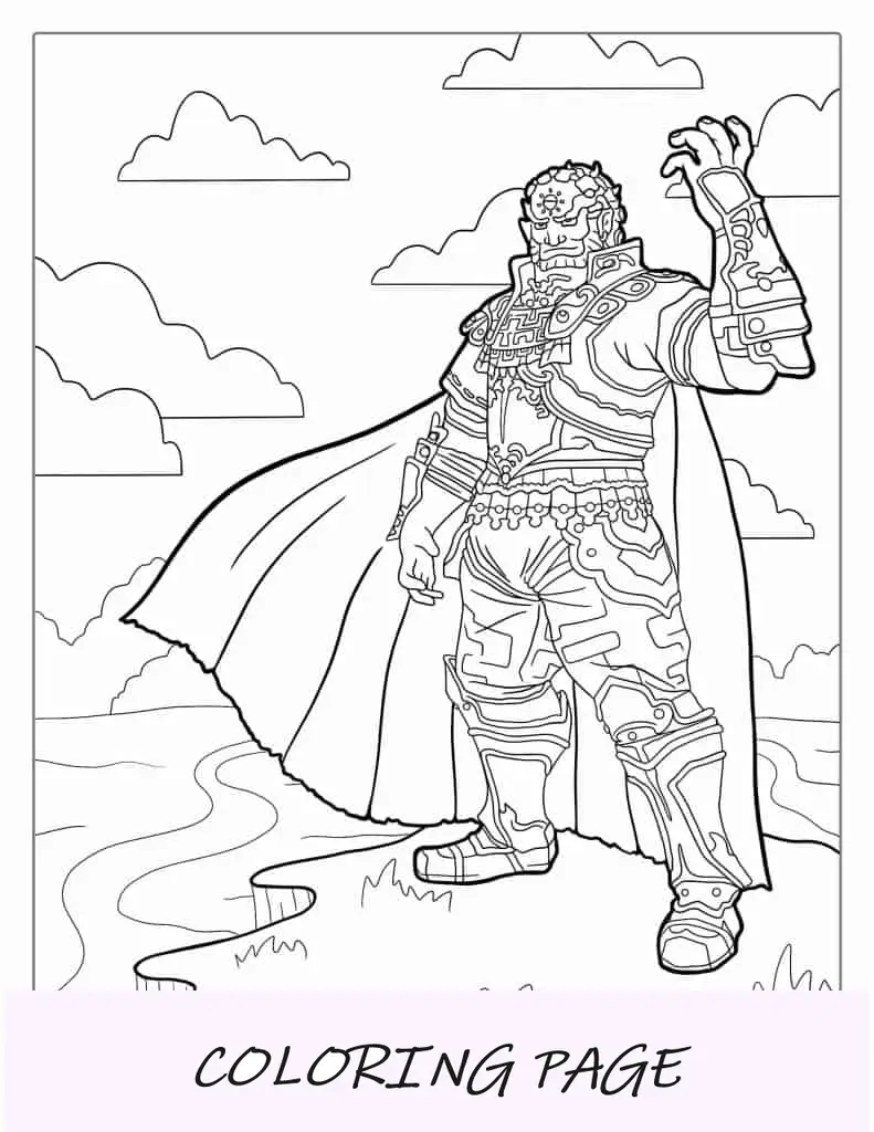 Página para colorear de Ganon de Zelda
