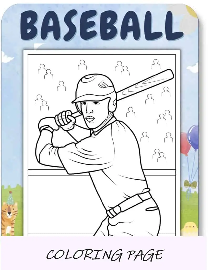 Desenhos para colorir de beisebol para crianças
