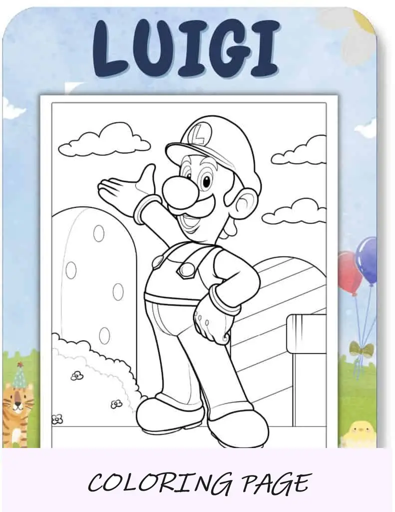 Desenhos para colorir de Luigi para crianças